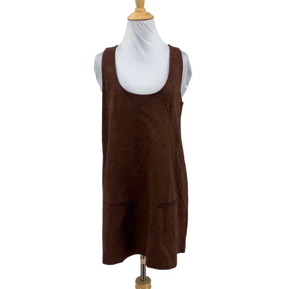 Zara Dress Womens S Small Cappuccino Faux Suede Sleeveless Pockets Lined Mini